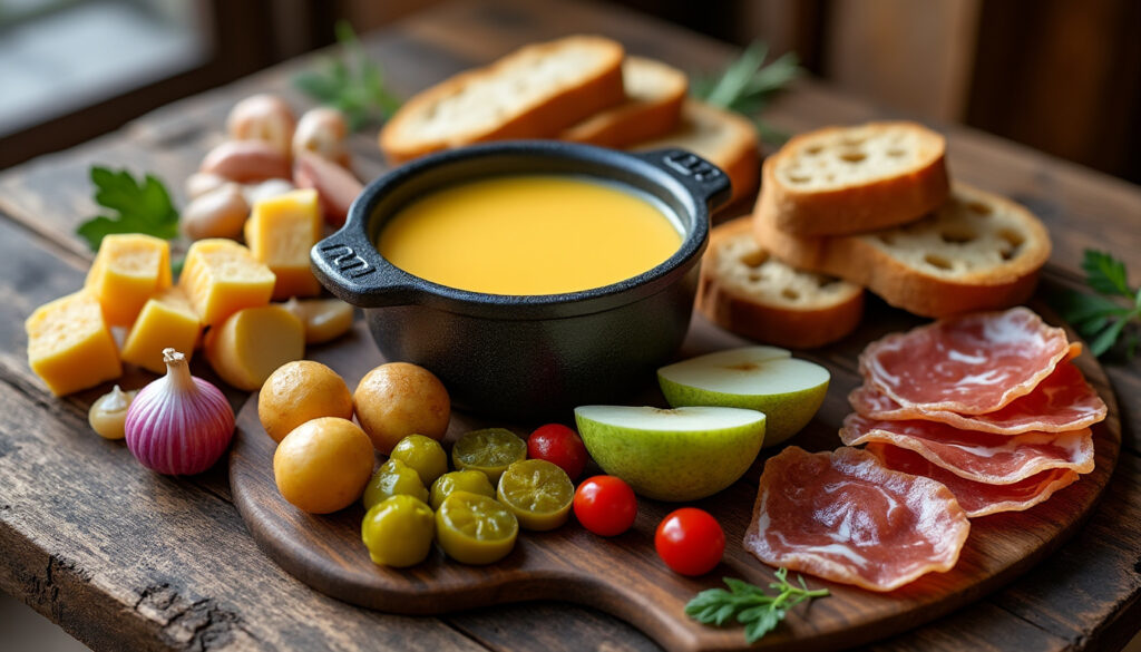 découvrez quel accompagnement choisir pour sublimer votre fondue savoyarde et régaler vos convives avec des saveurs parfaites.