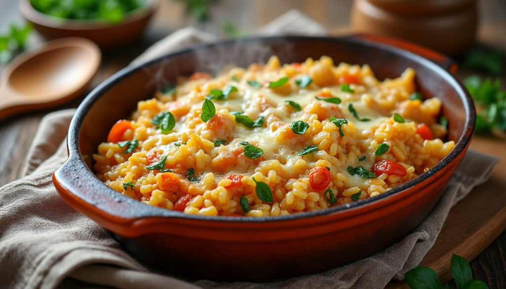 découvrez notre recette facile de riz au four, un plat savoureux et réconfortant qui ravira toute la famille en toute simplicité.