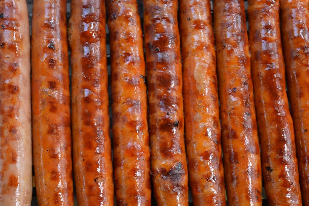 Sausages in a row